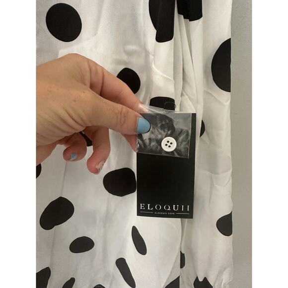 Eloquii Bow Front Polka Dot Blouse 18 Secretary Retro Pinup Career Feminine - Picture 2 of 9